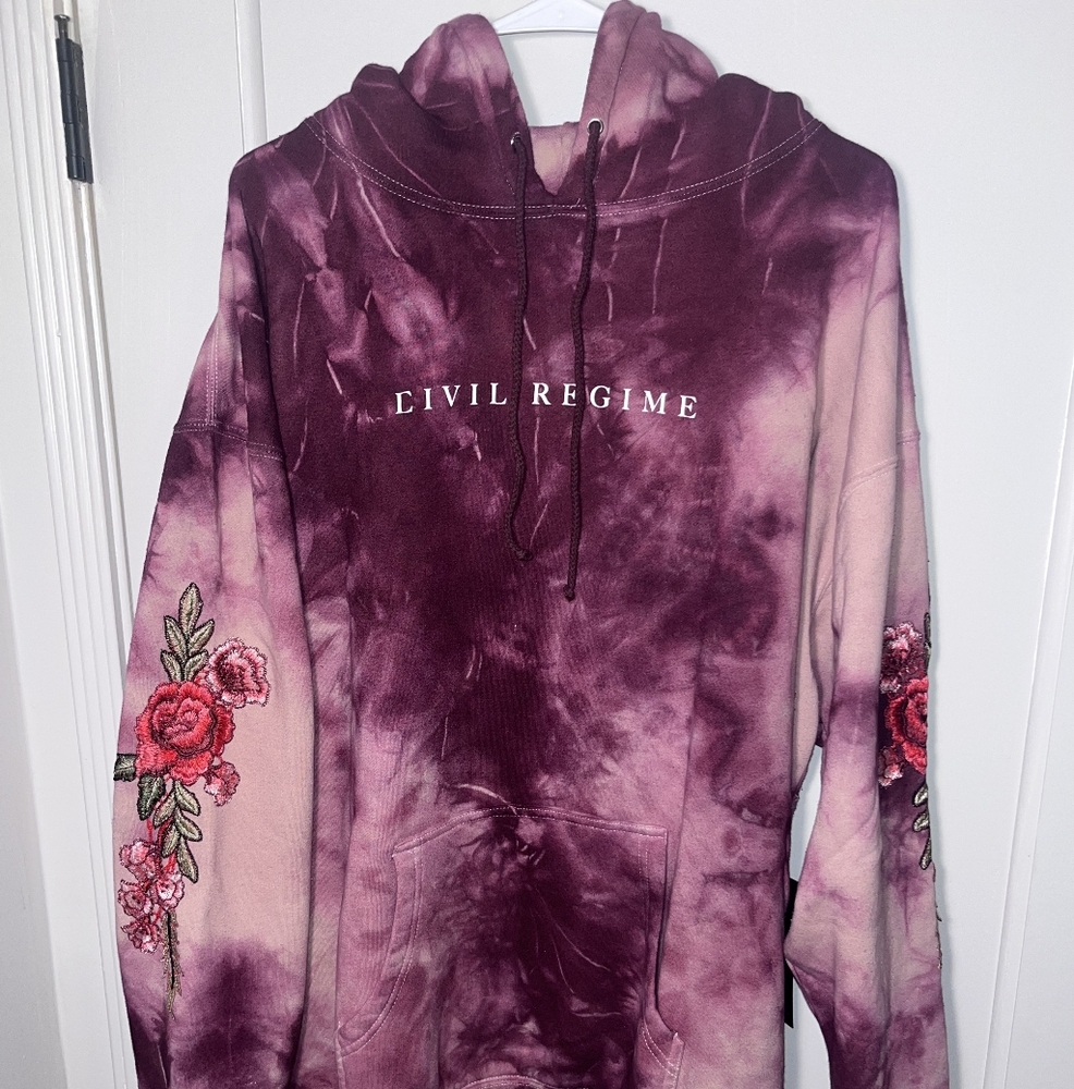 Civil Regime Maroon Tie-Dye Hoodie